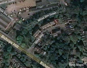 Woodland Mitre Way. Aerial Photo: Bing Maps