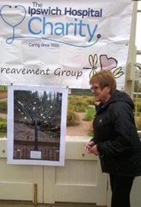 Liz Harsant, Secretary of FoHP at the opening of Tree of Rememberance