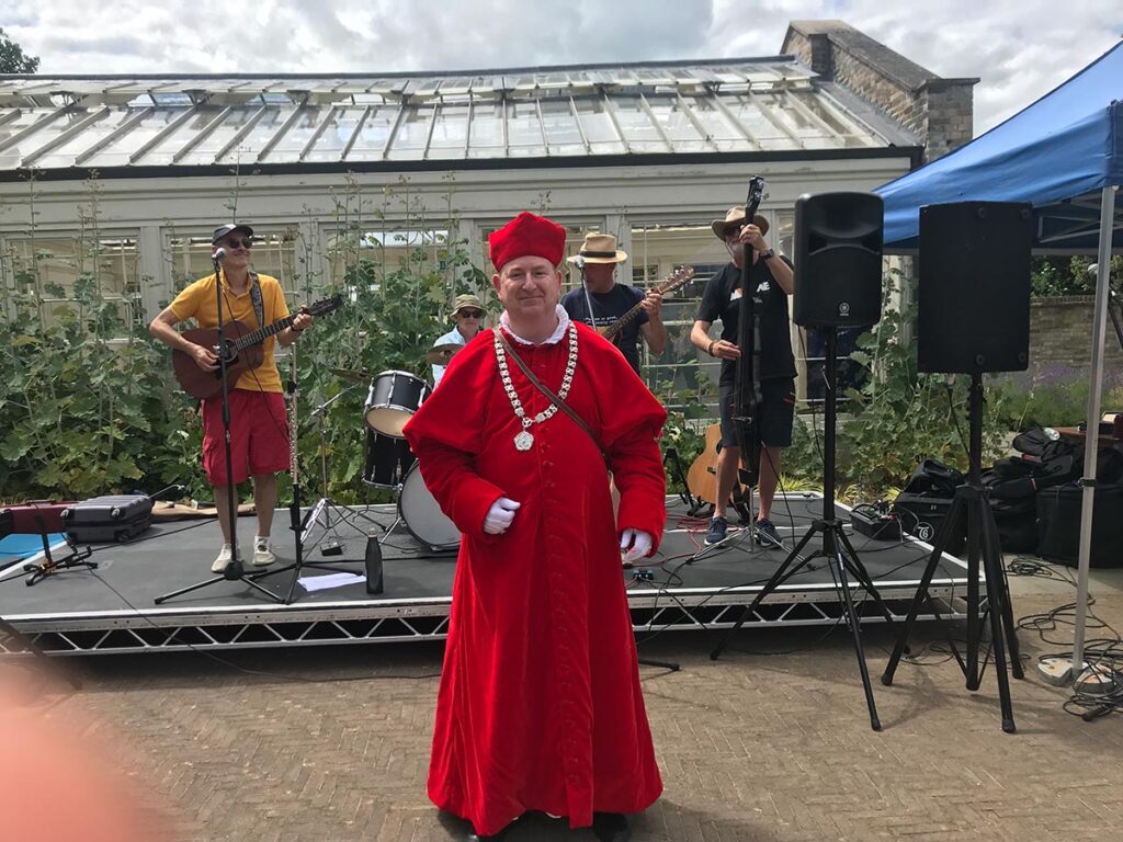 The Silburys with what looks like Cardinal Wolsey! Photo: David Vincent