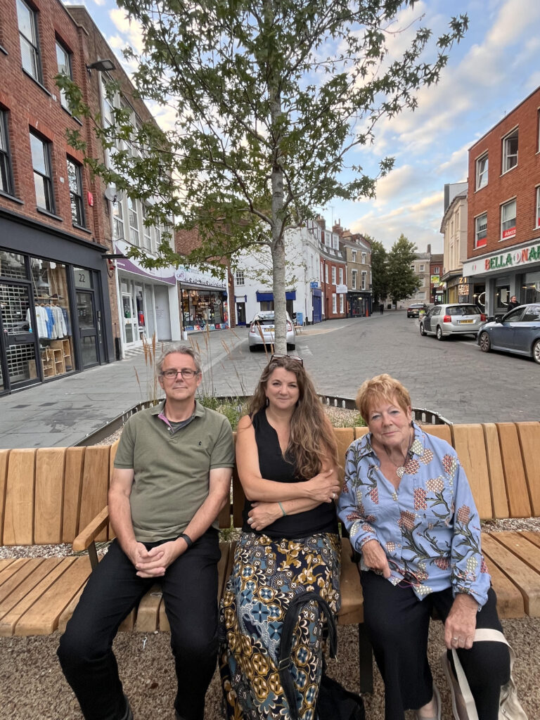 Richard Bloomfield, Faye Harburt, Liz Harsant (founders of the Oasis / Greener Ipswich Project) pictured on Queen Street, Ipswich.