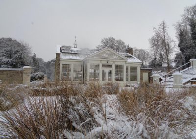 Conservatory Holywells Park in the snow, 28 February 2018. Sarah Turner