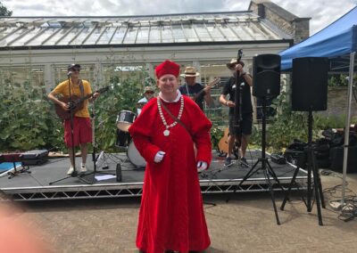 The Silburys with what looks like Cardinal Wolsey! Photo: David Vincent